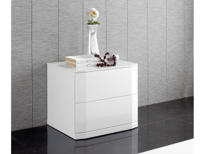 1 chevets "Delta" - 54 x 45 x 46 cm - Coloris blanc