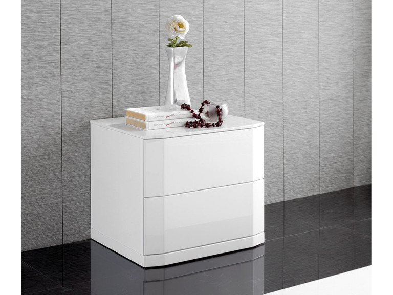 1 chevets "Delta" - 54 x 45 x 46 cm - Coloris blanc