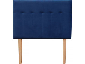 Tête de lit capitonnée en Velours "Lya" - 90 x 100 cm - Bleu foncé