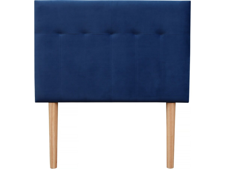 Tête de lit capitonnée en Velours "Lya" - 90 x 100 cm - Bleu foncé