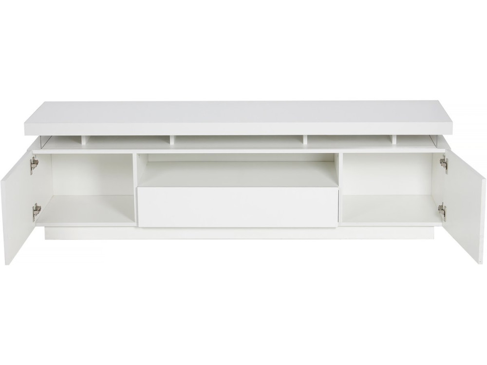 Meuble TV LED Laqué "Ruth" - 165 x 40 x 49 cm - Blanc