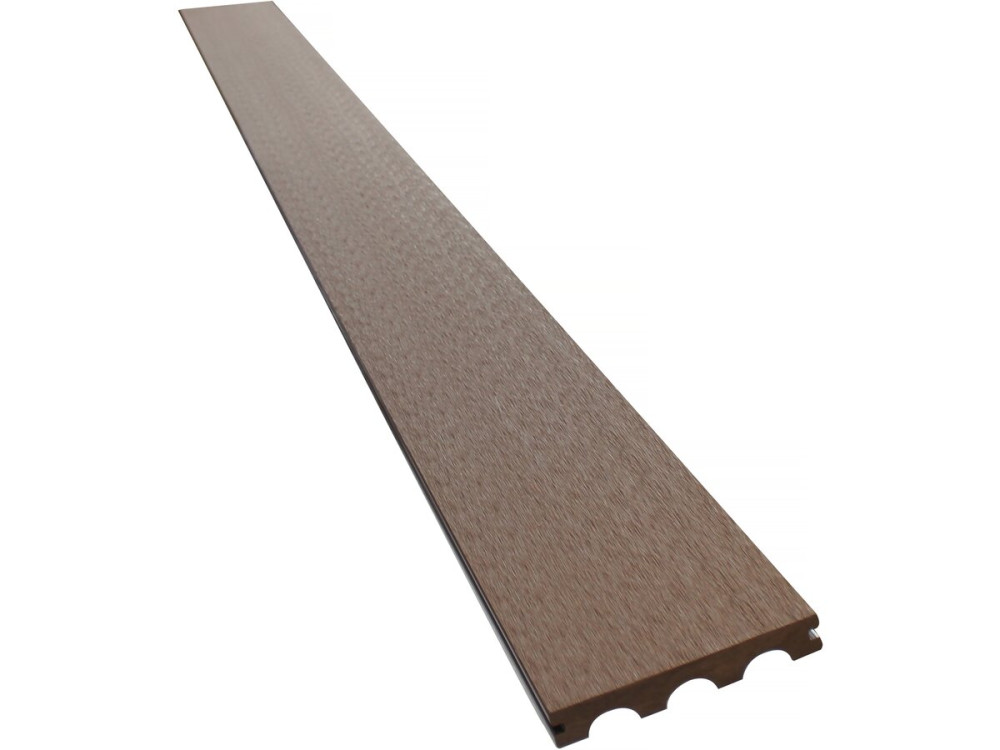 Lot de 3 lames de terrasse composite pleines - Long: 2,4m -1 m2- Marron