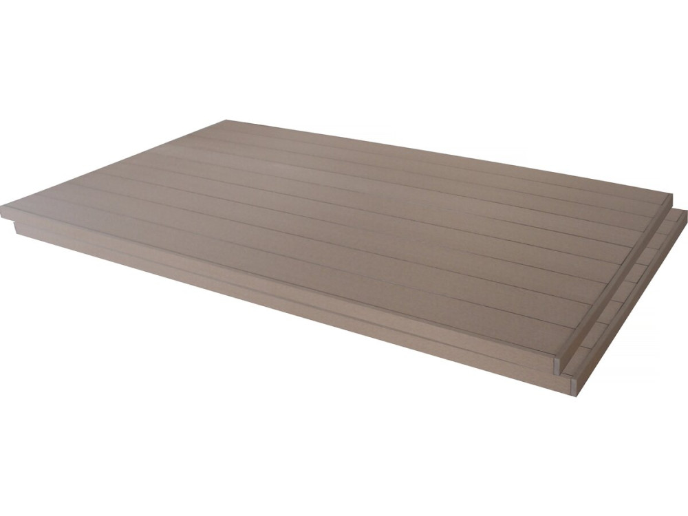 Lot de 3 lames de terrasse composite pleines - Long: 2,4m -1 m2- Marron