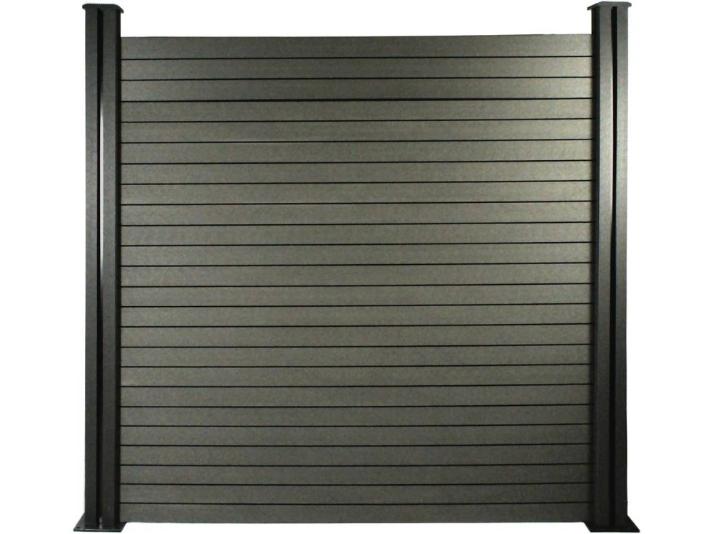 Lot de 6 lames composite de clôture - L160 cm x l25.8cm x ép. 2cm - Ardoise