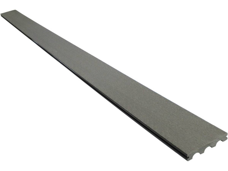 Lot de 3 lames de terrasse composite pleines - Long: 2,4m -1m2- Gris