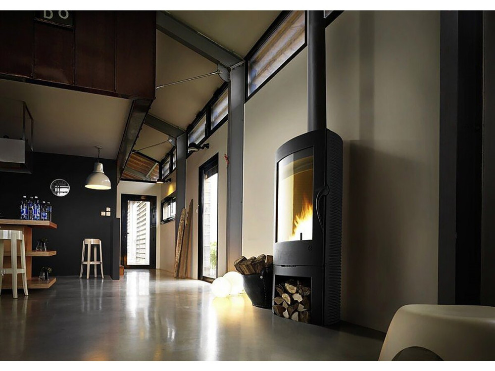 Poêle à bois en Fonte "Argos" - 53,2 x 44,4 x 122  cm - 12 kW - Anthracite