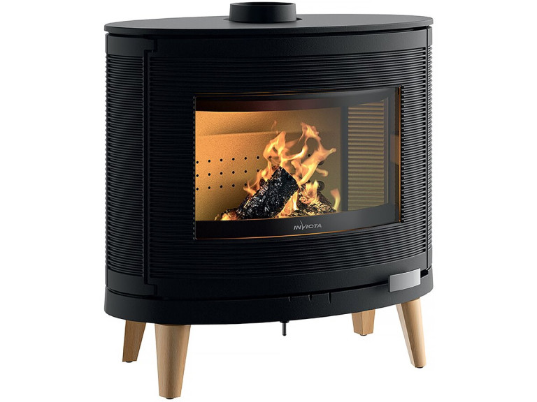 Poêle à bois Fonte "Kaori Zen" - 75,4 x 40,4 x 74,9 cm - 9 kW - Anthracite