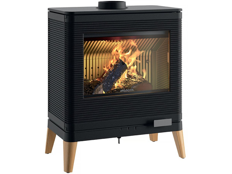 Poêle à bois en fonte "Kazan Zen" - 66 x 39,5 x 77,8 cm - 9 kW - Anthracite