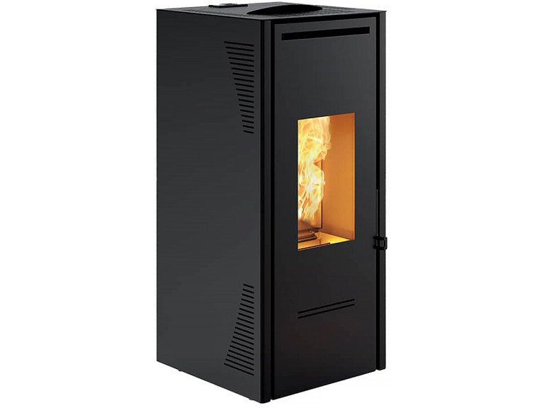 Poêle à granulé Monobloc "Talo 11" - Canalisable -  51,5 x 54 x 115 cm - 3,9 à 10,4 KW - Noir