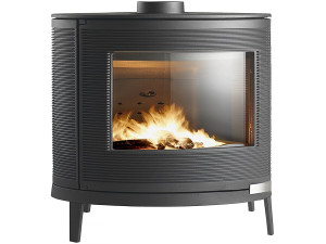 Poêle à bois en fonte "Kaori" - 75,4 x 40,4 x 74 cm - 9kW - Anthracite