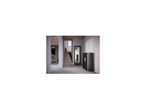 Poêle à granulés "Daglan Slim 8 " - 103,5 x 93 x 28 cm - 9 kW - Gris