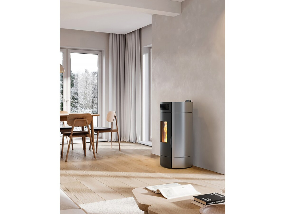 Poêle à granulés "Lodi 8 " étanche - 3,1 à 8 kW - Wifi - Blanc