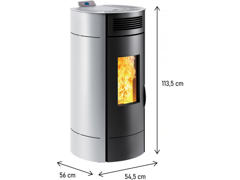 Poêle à granulés "Lodi 8 " étanche - 3,1 à 8 kW - Wifi - Blanc