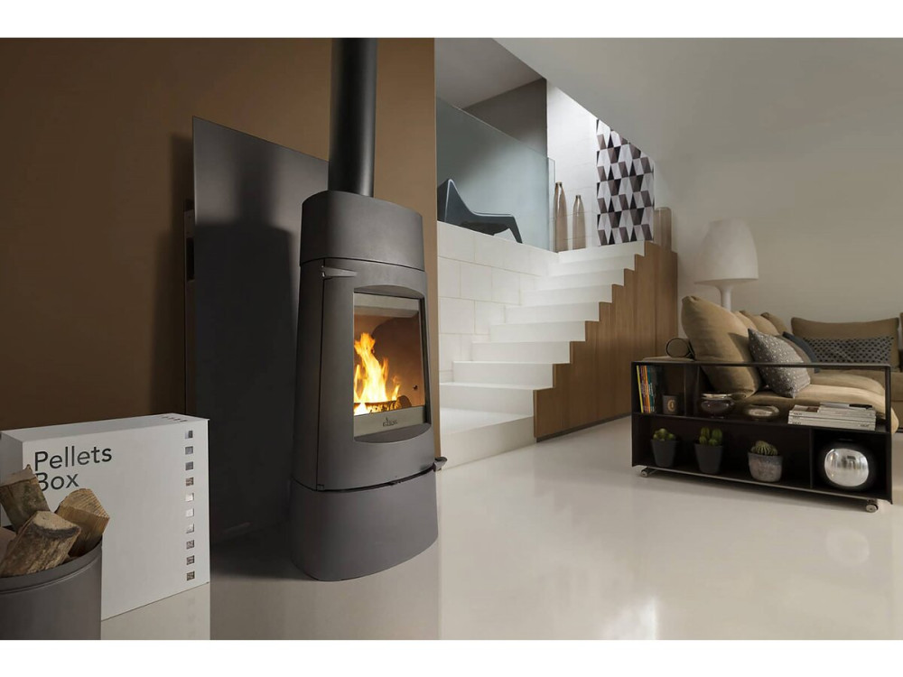 Poêle à bois en fonte "Aratos" - 105 x 52,7 x 45,3 cm - 8 kW - Anthracite