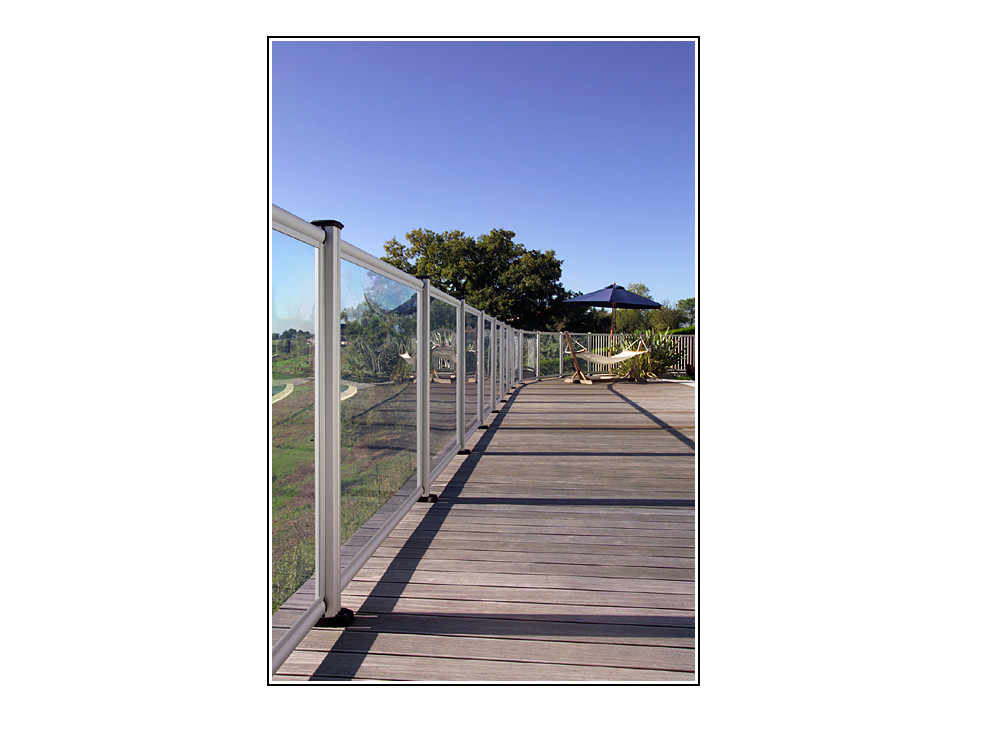 Barrière de piscine panneau transparent verre
