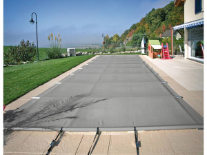 Couverture à barres 8.5 x 4.5 m - Piscine de 8 x 4 m - Gris
