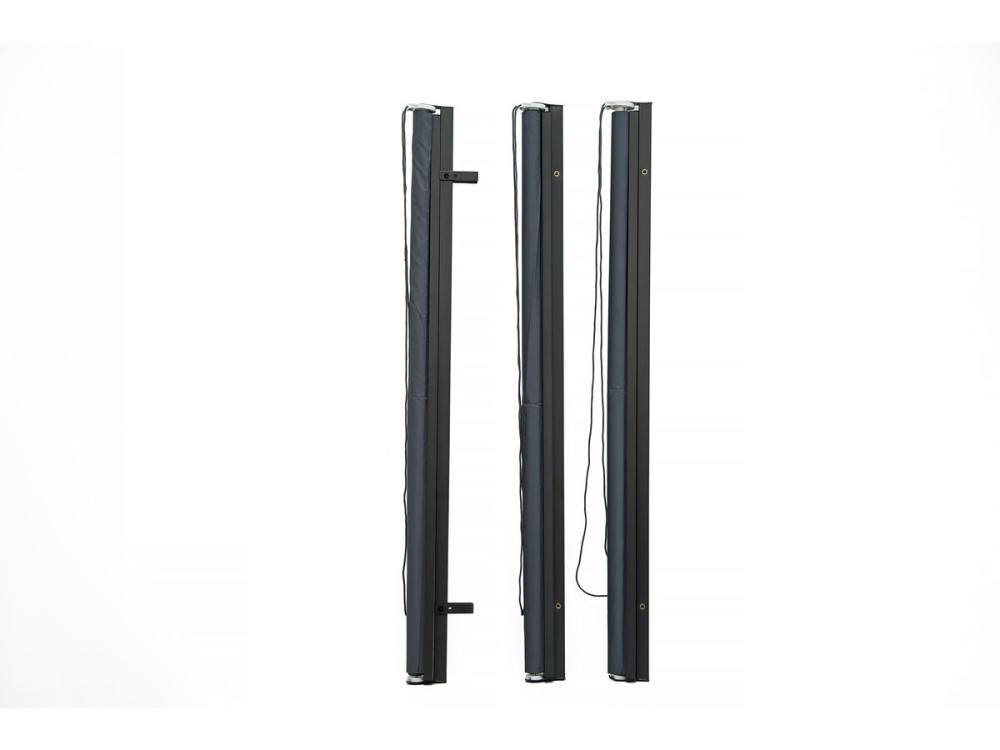 Lot de 3 stores rétractables en métal - 124.5 x 225 cm - Gris anthracite