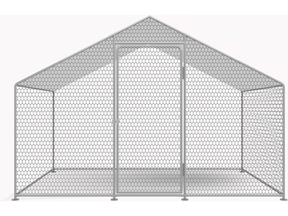 Enclos à poules 6 m² parc grillagé 2 x 3 x 2 M acier galvanisé