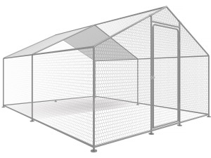 Enclos à poules 12 m² parc grillagé 4 x 3 x 2 M acier galvanisé