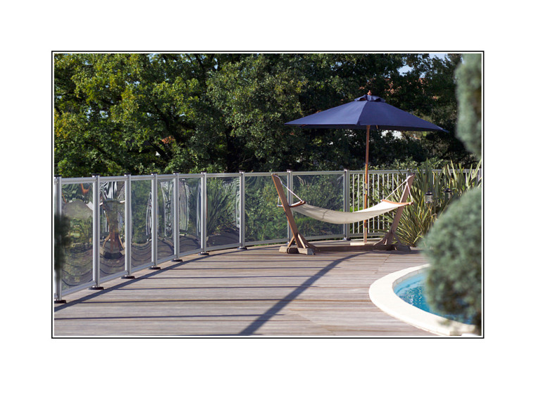 Barrière de piscine panneau transparent verre