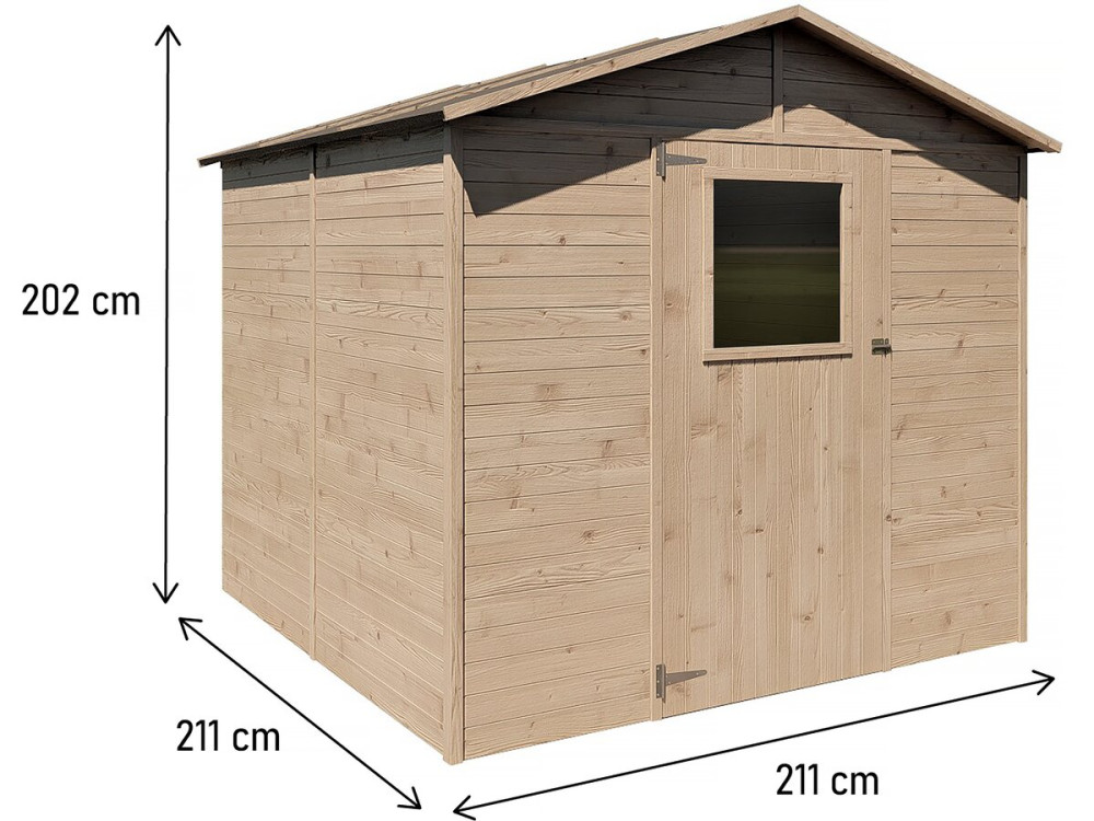 Abri de jardin bois 4,5 m² "Aude" - 15 mm