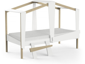 Lit enfant surélevé "Cabane" - 90 x 200 cm - Blanc