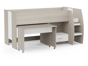 Lit mezzanine avec bureau "Nano" - 90 x 200 cm - Marron