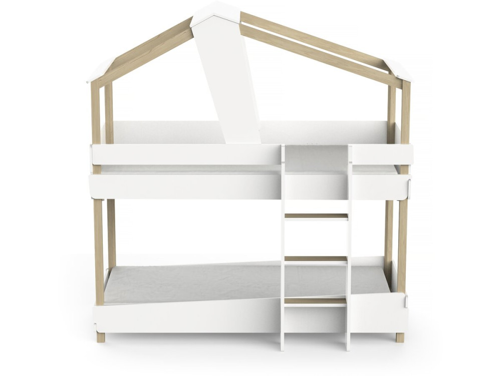 Lit cabane superposé bois "Timber" - 90 x 200 cm - Blanc