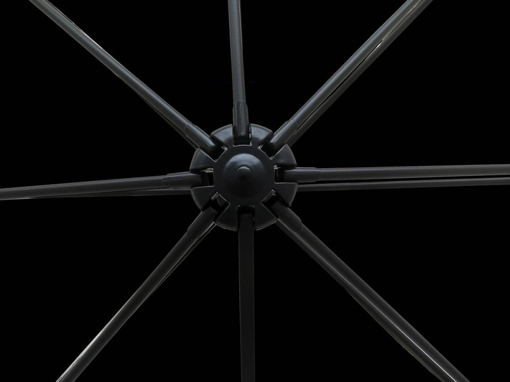 Parasol jardin déporté "Soleil" - Carré - 2.5 x 2.5 m - Noir + Housse de protection