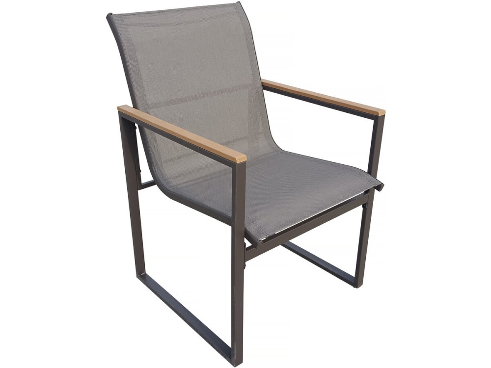 Salon de jardin balcon "Liam" - 2 places - Marron/Gris