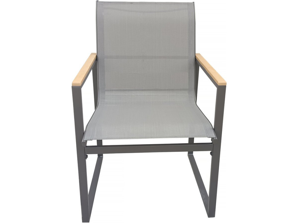 Salon de jardin balcon "Liam" - 2 places - Marron/Gris