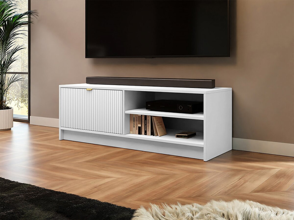 Meuble TV - Tireno 1K -  120  X 40  X 40 cm - Blanc