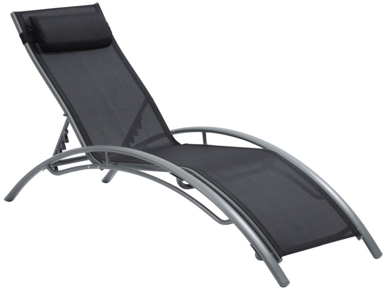 Bain de soleil en aluminium "Beauty" - Phoenix - Noir/Gris - Lot de 2