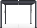 Pergola bioclimatique avec led "Windsor premium" en aluminium 3 x 4 - Taupe - Gris