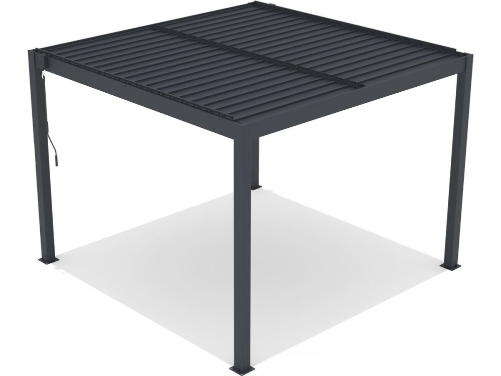 Pergola bioclimatique avec led en aluminium "Windsor premium" 3 x 3 - Gris