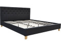 Lit double "Emmy" - 140 x 190 cm - Beige - Gris