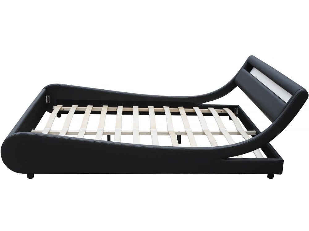 Lit LED "Natacha" - 180 x 200 cm - Noir
