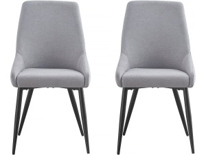Lot de 2 Chaises en tissu "Lyne" - Gris