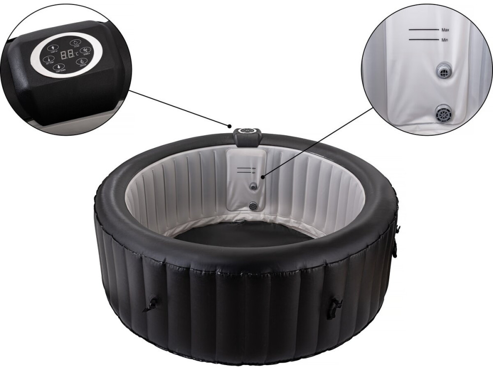 Spa gonflable en PVC  "Sardaigna" - 4 places - Noir