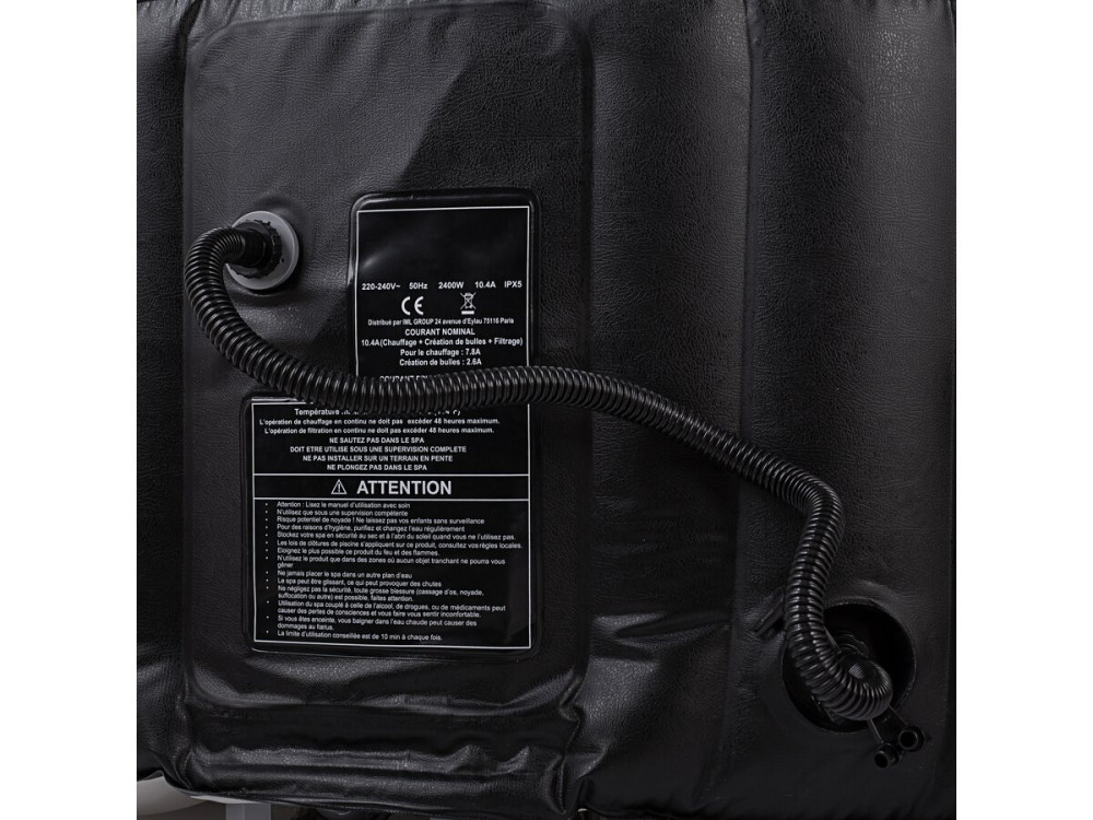 Spa gonflable en PVC  "Sardaigna" - 4 places - Noir