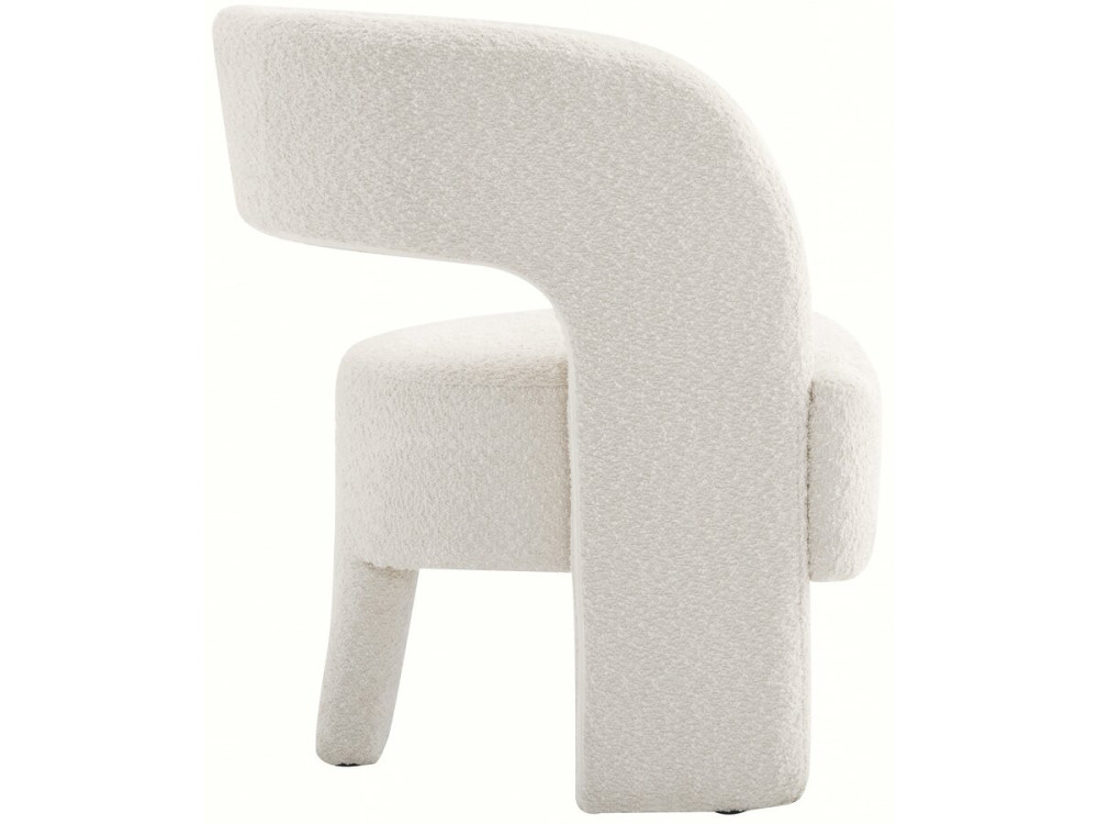 Fauteuil 3 pieds design bouclette "Madison" - Blanc