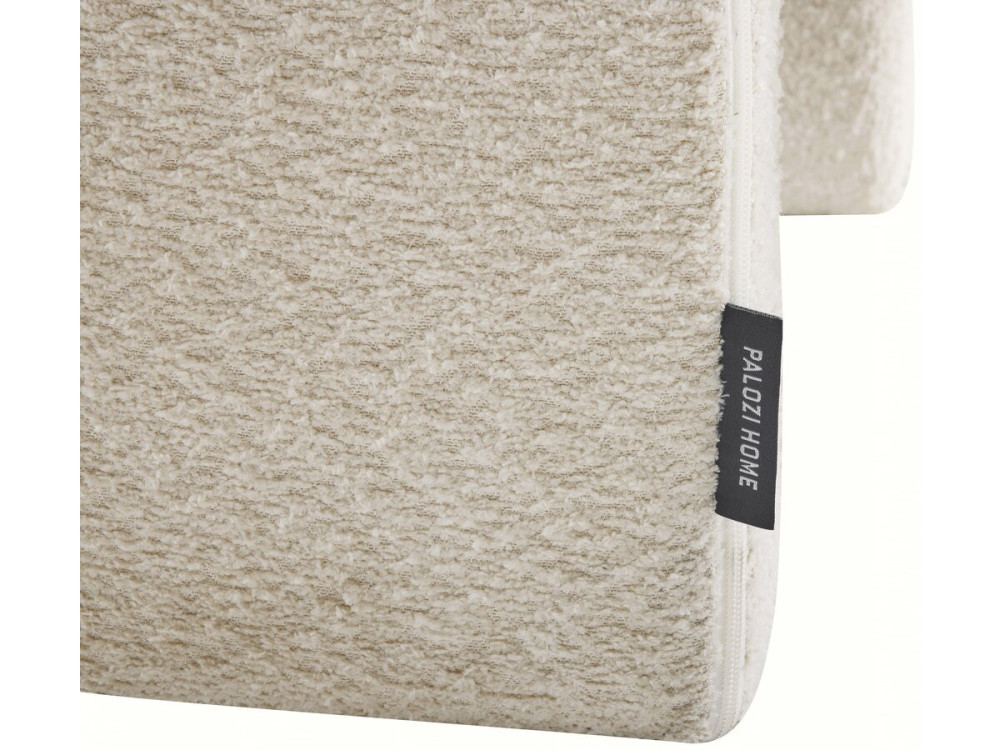Fauteuil 3 pieds design bouclette "Madison" - Blanc