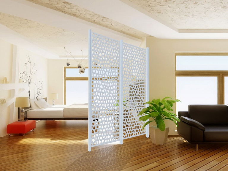 Panneau décoratif - " Mosaic " - Lot de 5 - 1.00 x 2.00 m - Blanc