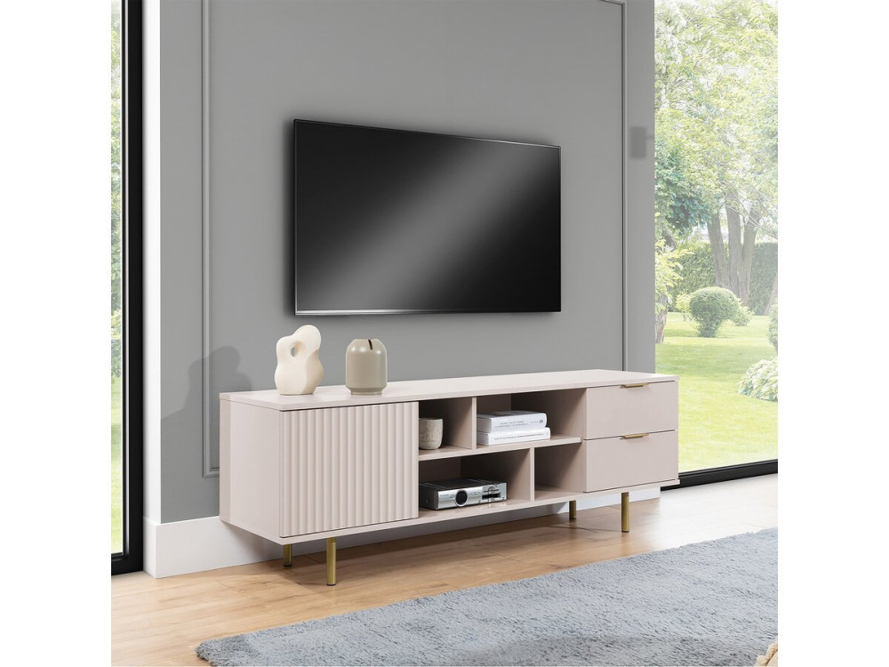 Meuble TV "Nawil" - 150 x 52 x 41 cm - Beige