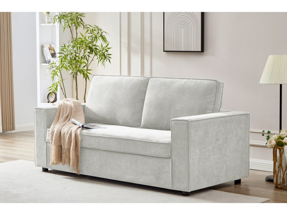 Canapé convertible express en tissu "Clara" - 185 x 90 x 88 cm - Beige