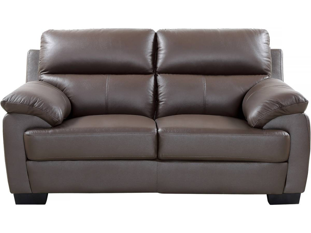 Canapé cuir et PVC "Cardiff"-  163 x 92 x 93 cm - Chocolat
