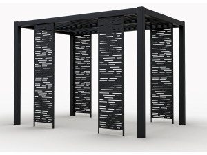 Persienne pour pergola bioclimatique Windsor "Line" 52 x 204 cm - Gris foncé