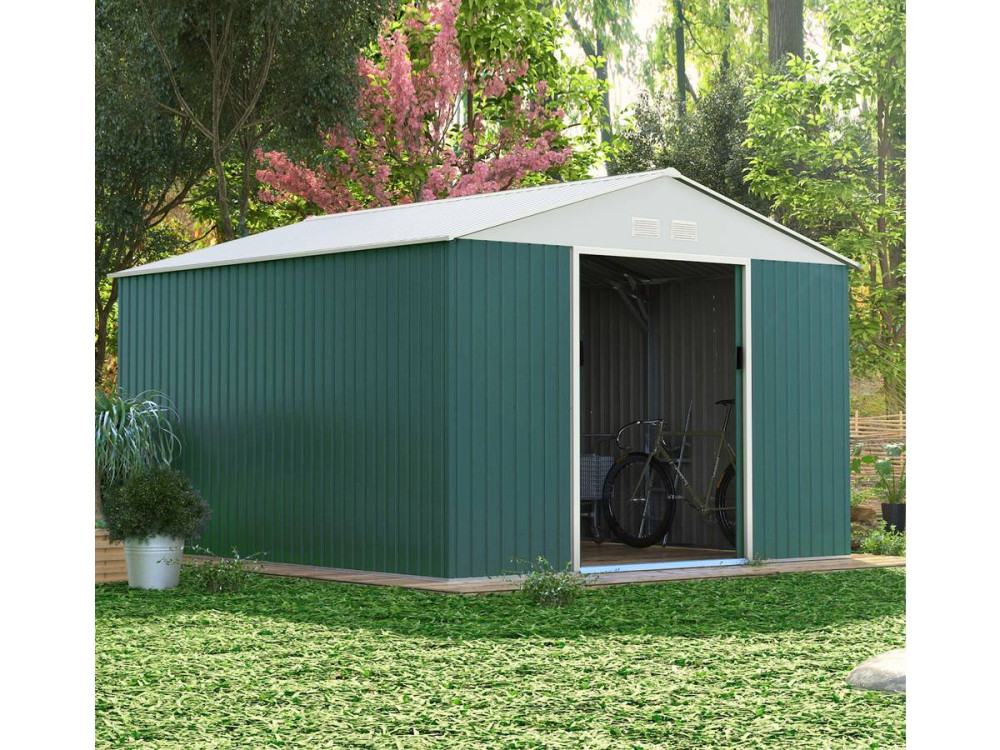 Abri de jardin métal "Rosas" - 10,85 m² - Vert
