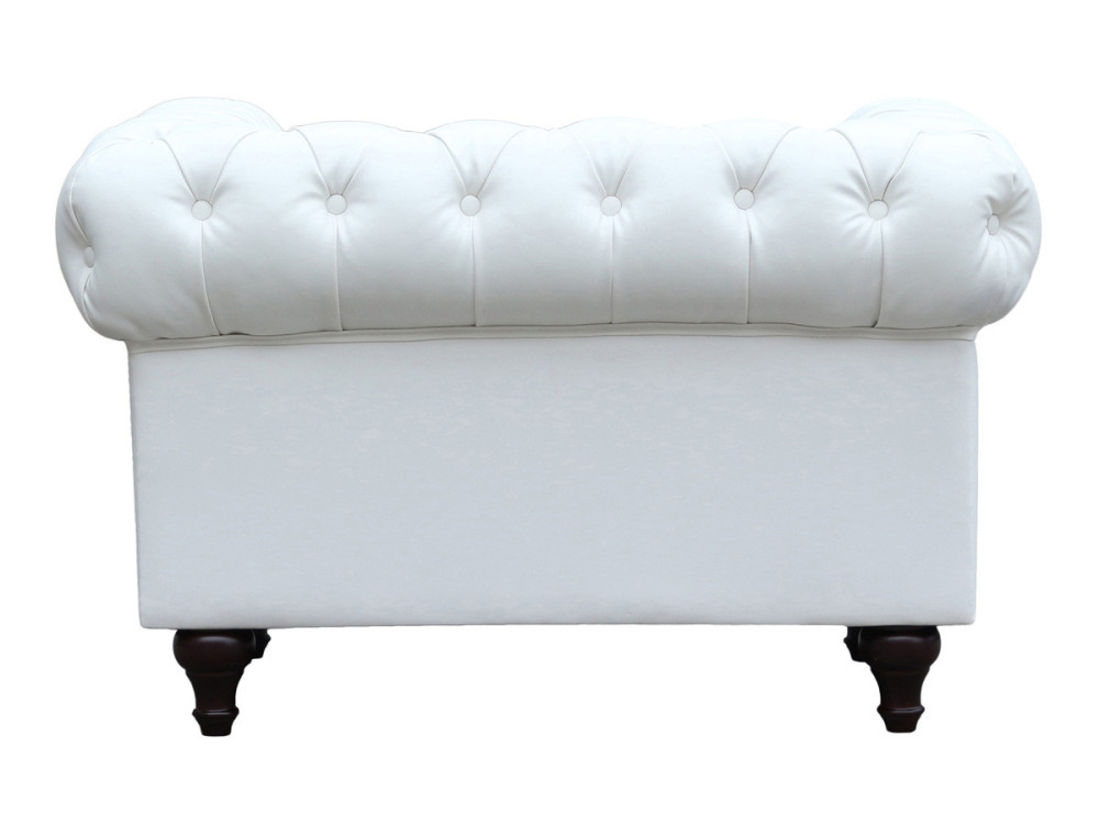 Fauteuil Chesterfield "Aliza" - 111 x 82 x 70 cm - Blanc