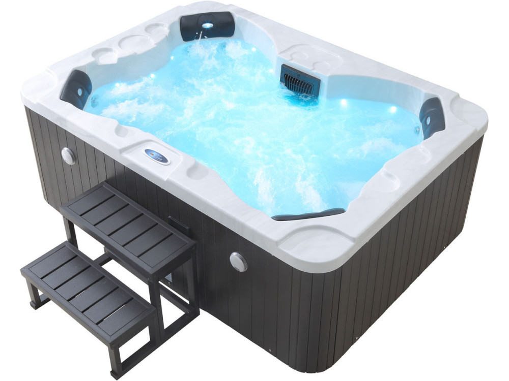 Spa LED "Haïti" 4 places - Enceintes bluetooth intégrées - Blanc